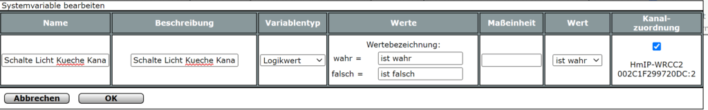 Wandschalter Homatic IP Einrichtung