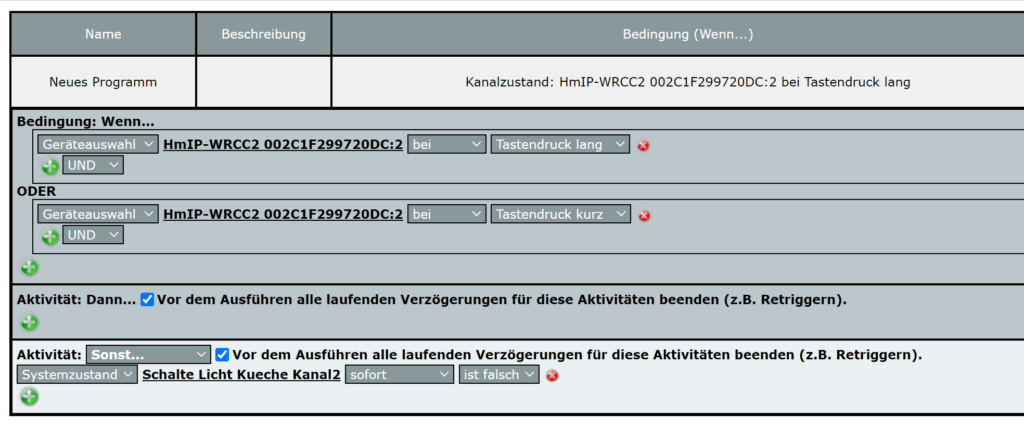 Wandschalter Homatic IP Einrichtung